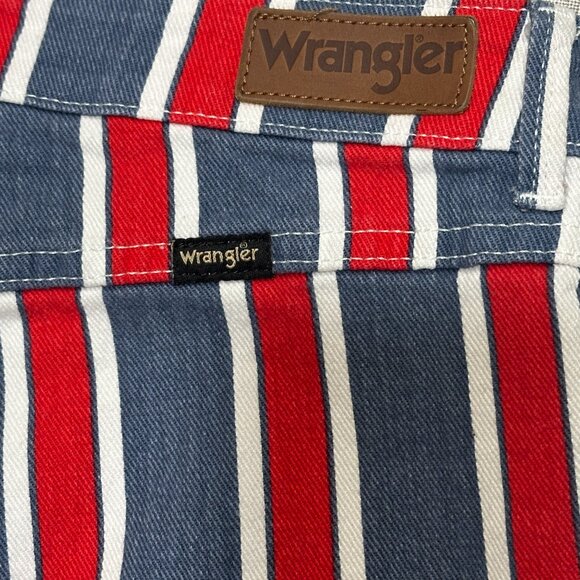 Wrangler Red White and Blue High Rise, Flare, Button Fly Denim Jeans - Picture 8 of 14